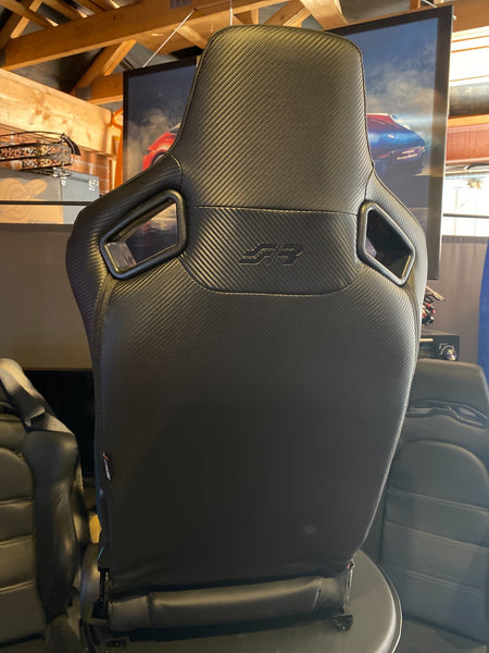 UK Stock Simoni Racing Emerson Universal Supercar Bucket Seat x1 Black Carbon Red Stitch