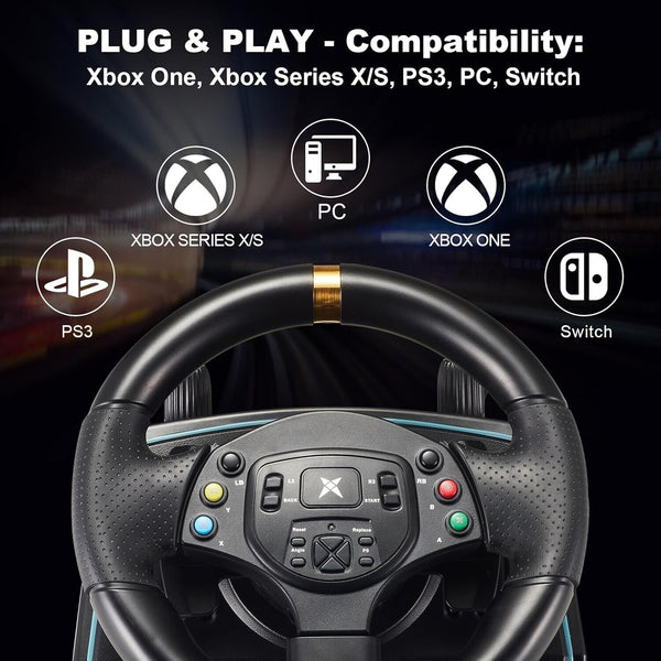 NBCP Racing Wheel Gaming Steering 1080 Driving Sim Car Simulator Pedals Gear