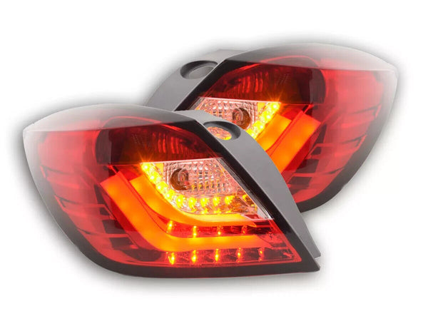 FK Pair  LED DRL Lightbar Rear Lights Opel Astra H GTC 04-08 red / clear LHD