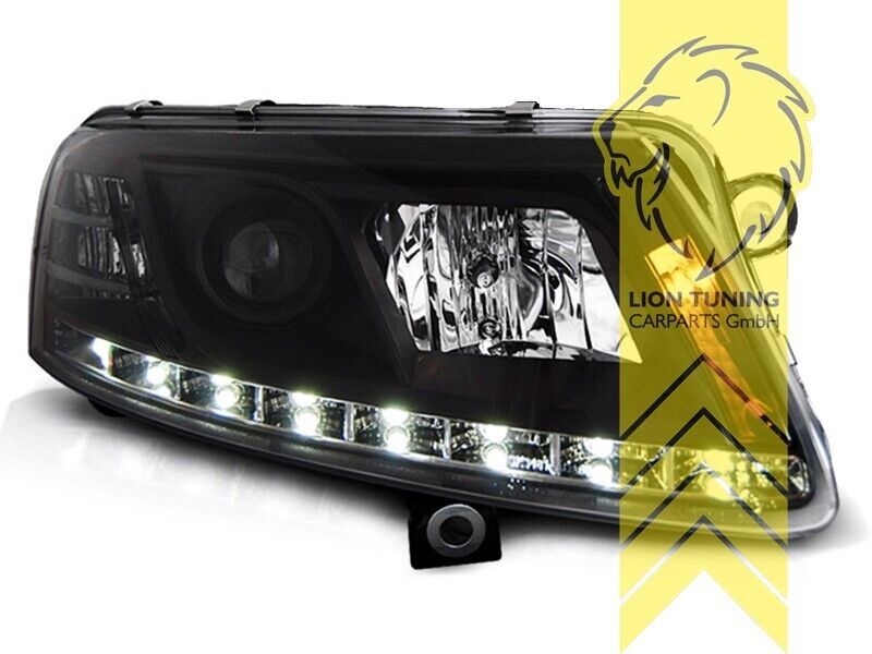 LT LED DRL Lightbar Halo Ring Headlights Audi A6 C6 4F 04-08 Limo Avant black