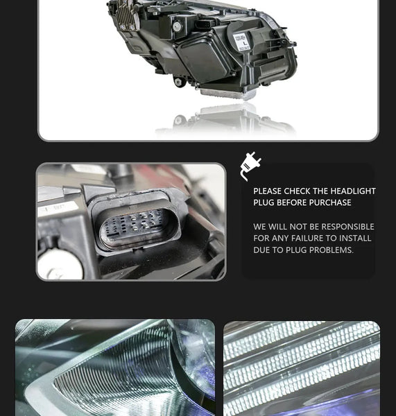 TYPY Pair Benz C-Class W205 15-21 LED DRL Lightbar Headlights LHD