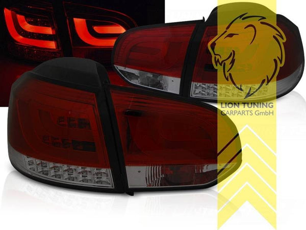 LT Pair LED DRL Lightbar REAR LIGHTS Tail VW Golf 6 red black smoke 08-13 LHD