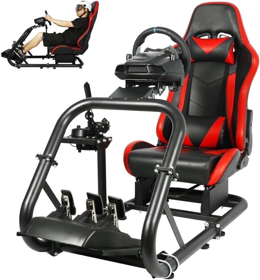 HIGH-END Driving Game Sim Racing Frame & Seat Wheel Pedals Xbox PS PC Console F1