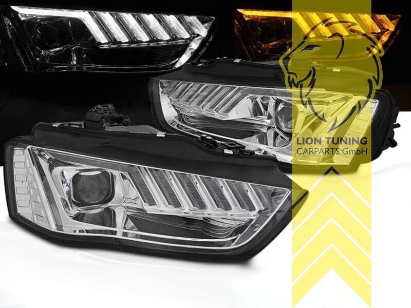 LT LED DRL Lightbar Halo XENON HID Headlights Audi A4 B8 8K Limo Avant Facelift Chrome LHD