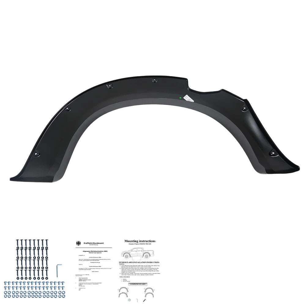 OW Fender Flares Wide Arch Kit ISUZU D-Max Series 2 2012-2019 ABS Black ABE TUV
