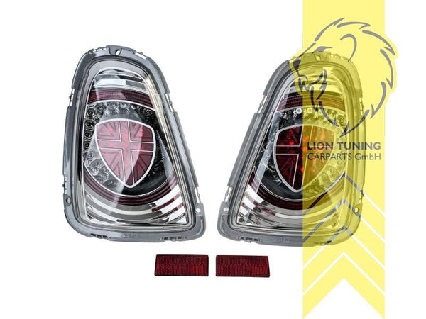 LT Pair LED Rear Lights Mini Cooper Union Jack R56 R57 10-14 chrome red LHD
