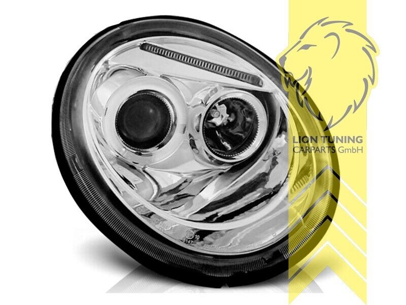 LT LED DRL Lightbar Halo Ring Eye Headlights VW New Beetle chrome LHD