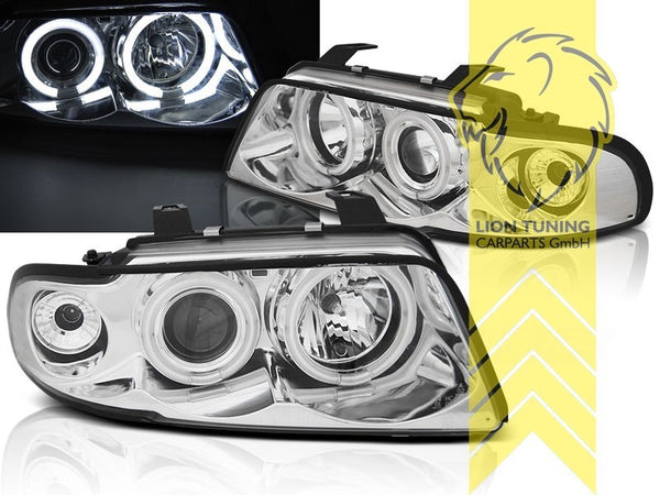 LT LED DRL Lightbar Halo Ring Headlights Audi A4 B5 8D Sedan Avant chrome LHD