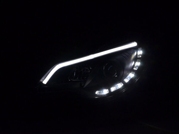 FK Pair LED DRL Lightbar Halo Headlights Opel Vauxhall Corsa D 11+ Chrome LHD