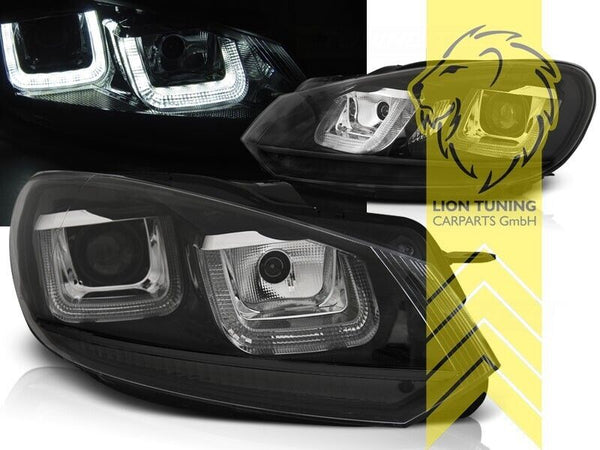 LT Pair LED DRL Lightbar Headlights VW Golf 6 black Golf 7 08+ optics LHD