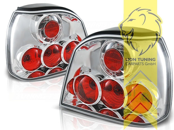 LT Pair Halogen Rear Lights Tail Lamps VW Golf 3 MK3 1H1 1E7 red Chrome LHD
