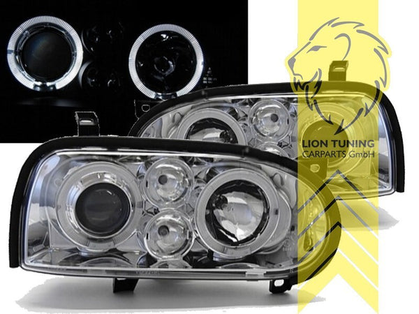 LT LED DRL Angel Eye Halo Ring Headlights VW Golf 3 Sedan Variant 91+ chrome LHD