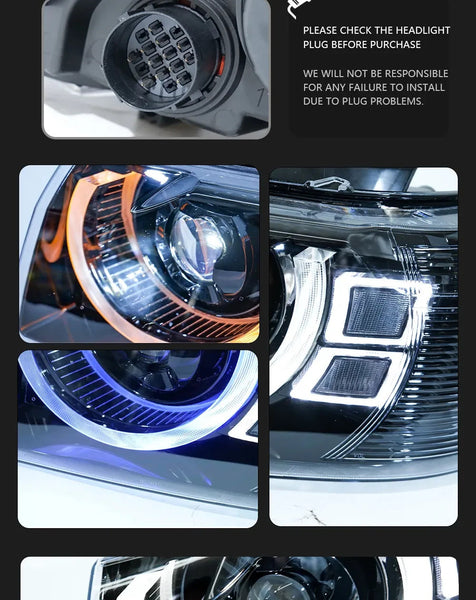 TYPY Pair 10-15 Land Rover Freelander 2 LED DRL Dynamic Headlights LHD