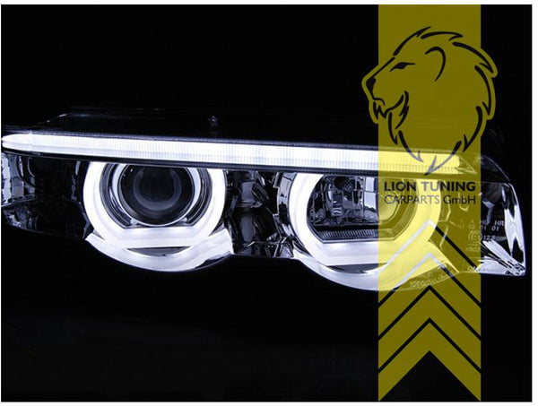 LT Pair LED DRL Halo Lightbar Headlights BMW E38 black LHD 94-08