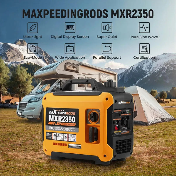 MXPR Generator Petrol Inverter 3500W Portable 22kg RV SUV Camping Home Backup