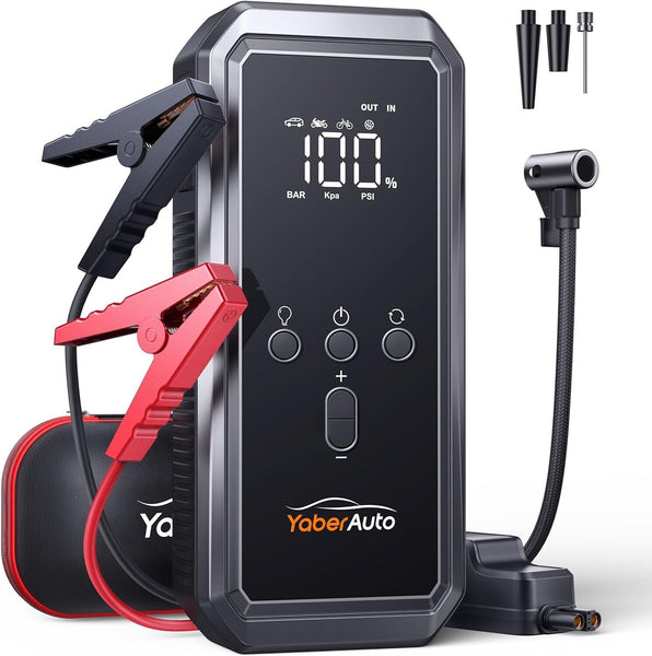 YaberAuto YA70 150PSI 3500A 12V Car Bat Jump Starter Power Pack & Air Compressor