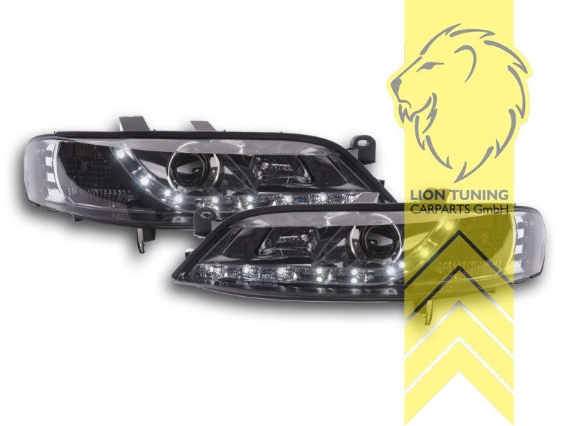 LT  Halogen H1 & LED Halo Headlights Opel Vectra B notchback Caravan chrome LHD