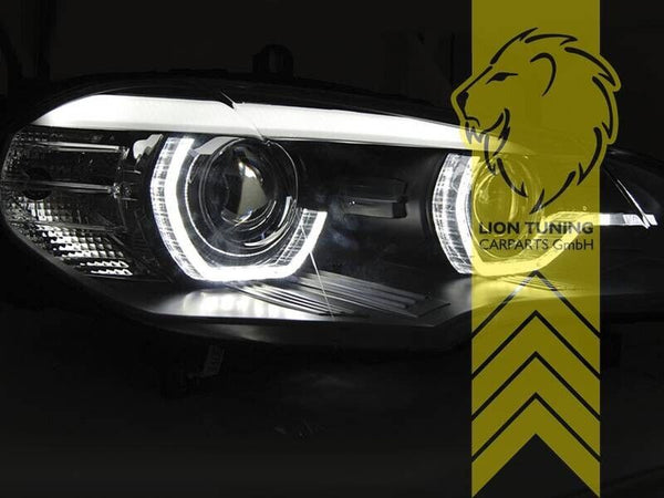 LT Pair LED DRL Halo XENON For AFS Headlights BMW X5 E70 07-10 D1S Black LHD