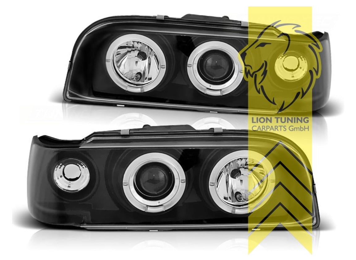 LT LED DRL Angel Halo Ring Headlights Volvo 850 Saloon Estate LS LW Black LHD