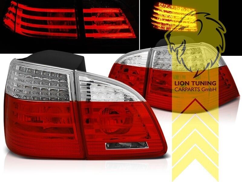 LT LED DRL Lightbar Rear Tail Lights BMW E61 Touring red white 04-07 LHD