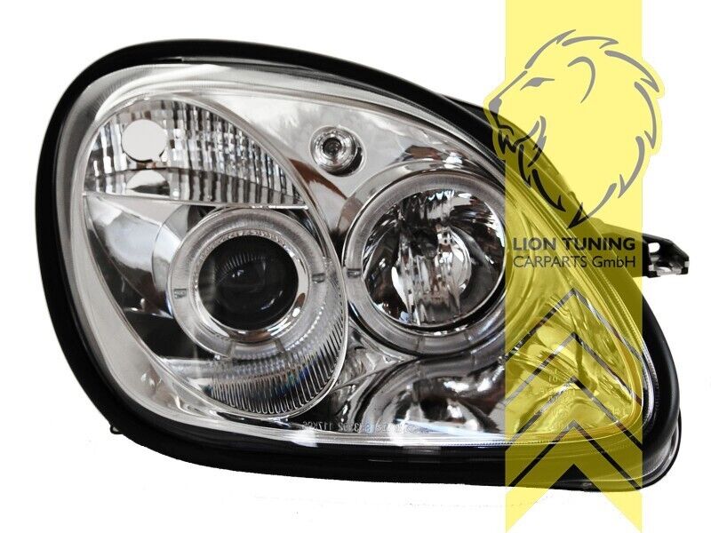 LT LED DRL Halo Angel Eye Headlights Mercedes Benz SLK R170 chrome LHD