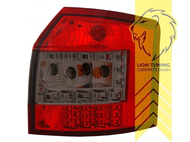 LT Pair LED Lightbar Rear Lights Tail Audi A4 B6 8E Avant red black 01-04 LHD