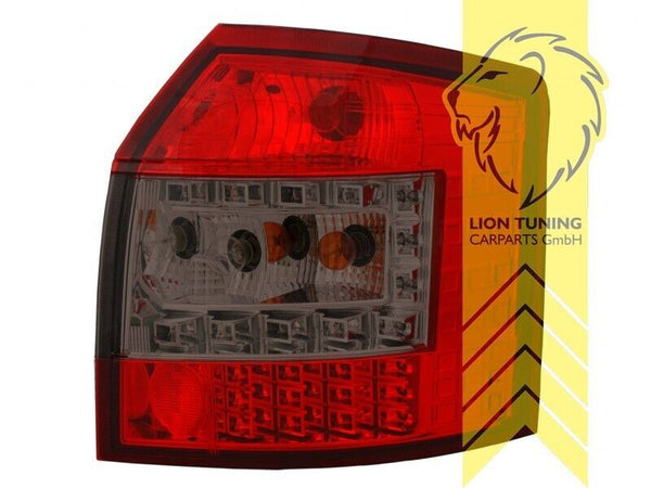 LT Pair LED Lightbar Rear Lights Tail Audi A4 B6 8E Avant red black 01-04 LHD