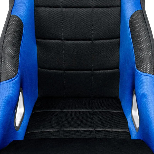 x2 (a Pair) Autostyle Black Blue Fixed Back Car Bucket Seats HD Textile Track Drift Road