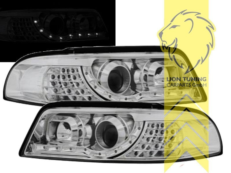 LT LED DRL Lightbar Halo Ring Headlights Audi A4 B5 8D Limousine Avant chrom LHD