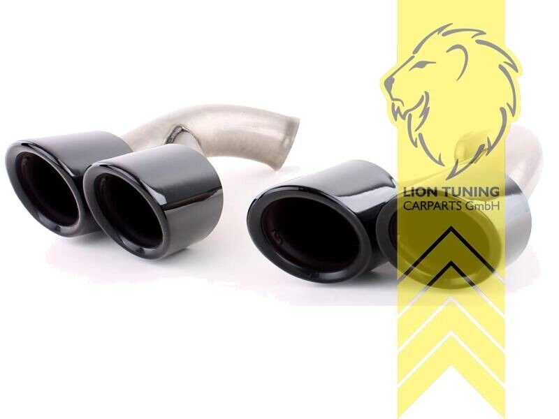 LT Stainless tailpipes exhaust dual covers trims Porsche Cayenne 92A black