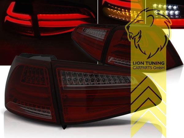 LT LED DRL Lightbar Rear Tail Lights VW Golf 7 5G1 BE1 12-17 red black smoke LHD