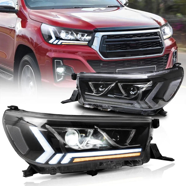 VLAND Toyota Hilux Revo 8 MK8 15-20 DYNAMIC WELCOME LED DRL Lightbar Headlights