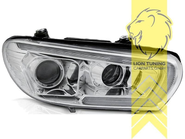 LT Pair LED DRL Headlights VW Scirocco 3 137 138 08-14 Halogen Chrome LHD