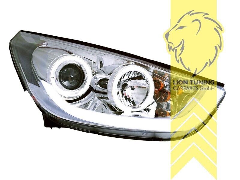 LT LED DRL Lightbar Halo Ring Headlights Hyundai iX35 chrome LM EL ELH 09-13 LHD