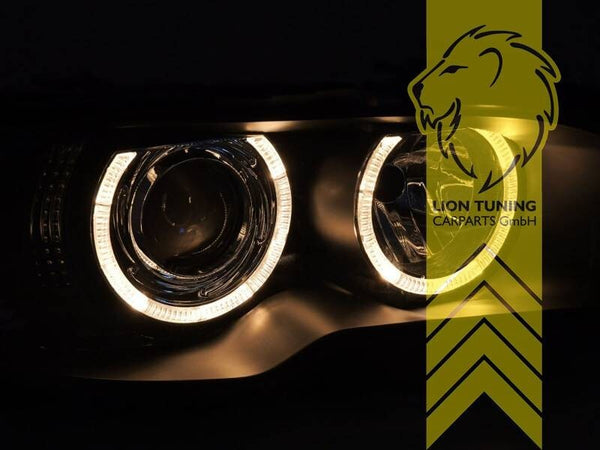 LT LED DRL XENON HID D2S H1 Halo Eye Headlights BMW E46 Coupe Cabrio black LHD