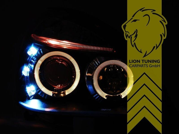 LT LED DRL Lightbar Halo Ring Headlights Renault Clio B 2 MK2 2 01-05 chrome LHD