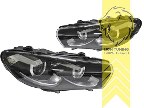 LT LED DRL Lightbar Headlights VW Scirocco 3 137 138 08-14 black Dynamic LHD