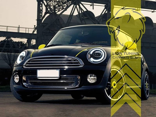 LT Pair LED DRL Halo Ring Headlights BMW Mini One R55 R56 R57 R58 R59 black LHD