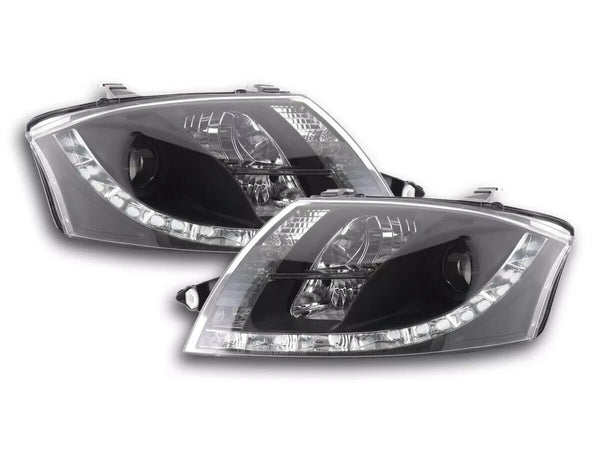 FK Pair LED DRL Lightbar Headlights Audi TT 8N MK1 99-06 black 10pin LHD