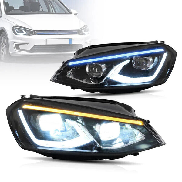 VLAND VW Golf 7 Mk7 5G LED DRL Halogen 13-17 LED DRL Headlights Black LHD