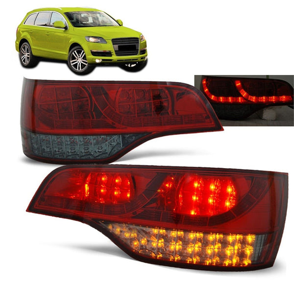 AMCP Pair LED Lightbar Rear Lights Tail Lamps AUDI Q7 06-09 Red Smoke LHD