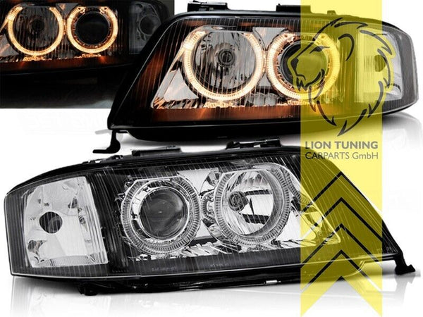 LT LED DRL Dual Angel Halo Light Ring Headlights Audi A6 C5 4B Sedan Avant LHD