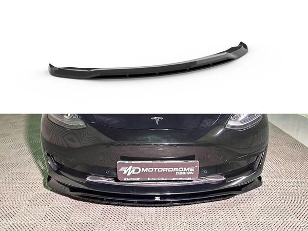 Motordrome Design V.2 Tesla Model 3 Front Bumper Lip Spoiler Splitter 2017-2023