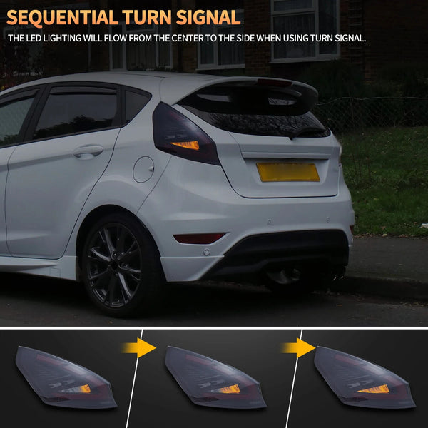 VLAND Ford Fiesta 6 MK6 Hatchback 2009-2017 LED Lightbar Rear Tail Lights ST LHD