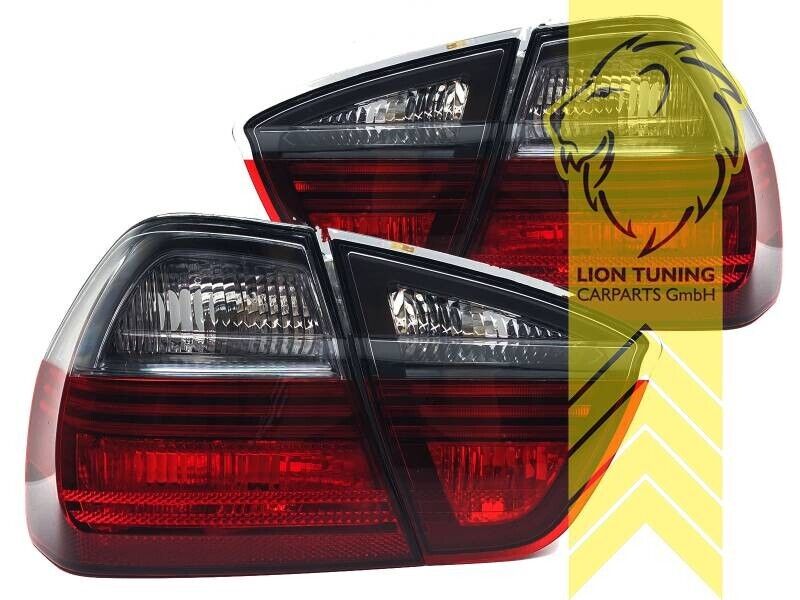 LT Pair Halogen Rear Lights Tail Lamps BMW E90 sedan red black smoke LHD