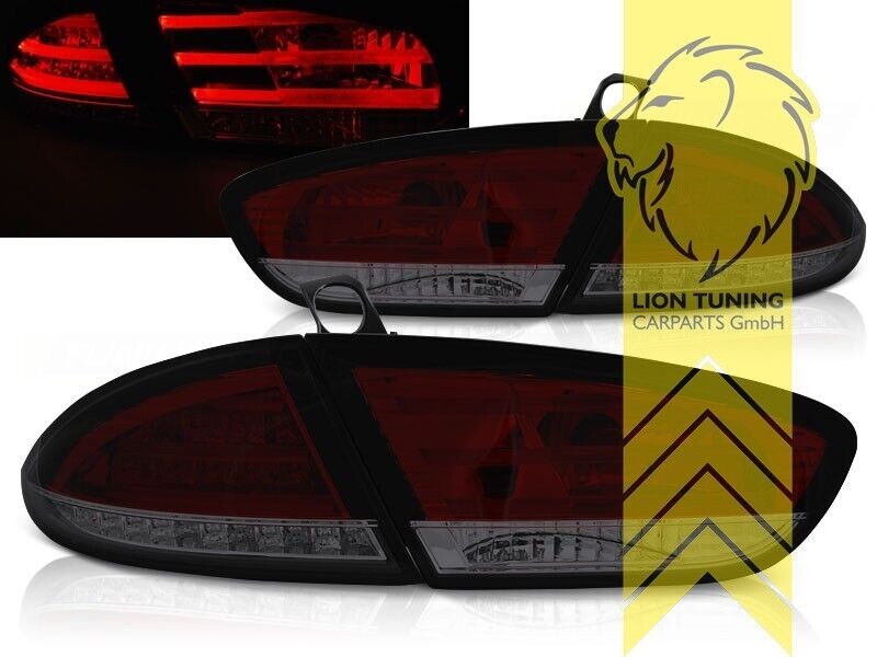 LT Pair LED DRL Lightbar Rear Tail Lights Seat Leon 1P Facelift 09-12 smoke LHD