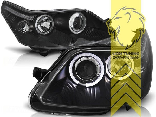 LT Pair LED DRL Angel Eye Halo Ring Headlights Citroen C4 LA LC 04-08 black LHD