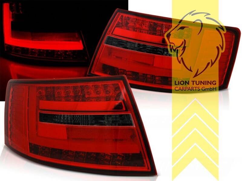 LT Set LED DRL Lightbar Rear Lights Tail Audi A6 C6 4F sedan red black 6 pin LHD