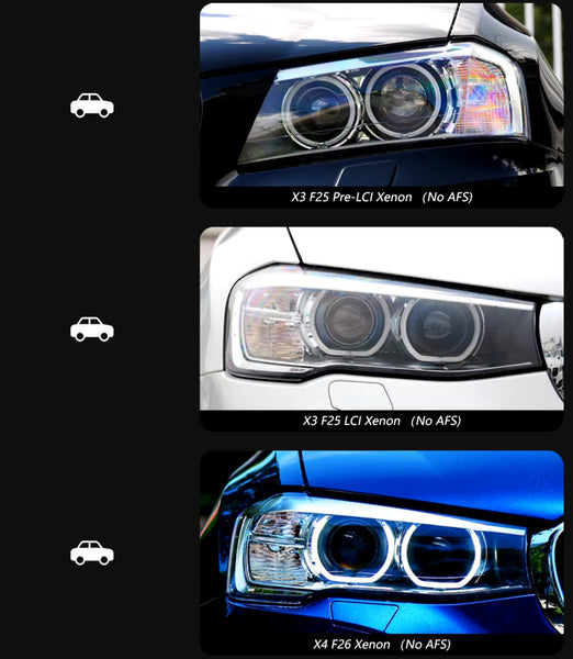 TYPY Pair LED DRL Lightbar Headlights Hid H7 X4 F26 LCI BMW X3 F25 10-17 LHD RHD