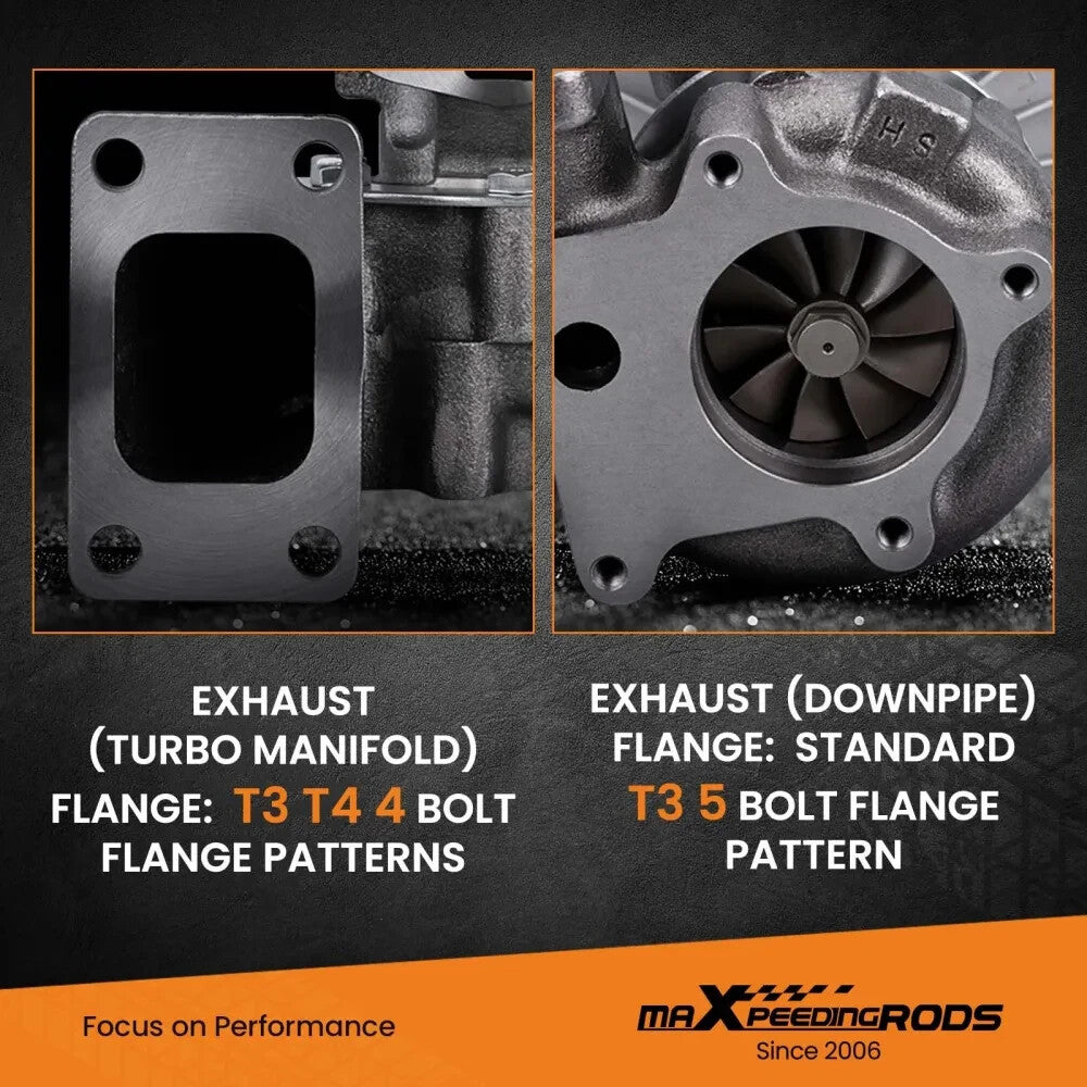 MXPR Universal Turbo Charger T3 T4 T04E Flange 5 bolts exhaust outlet turbocharg